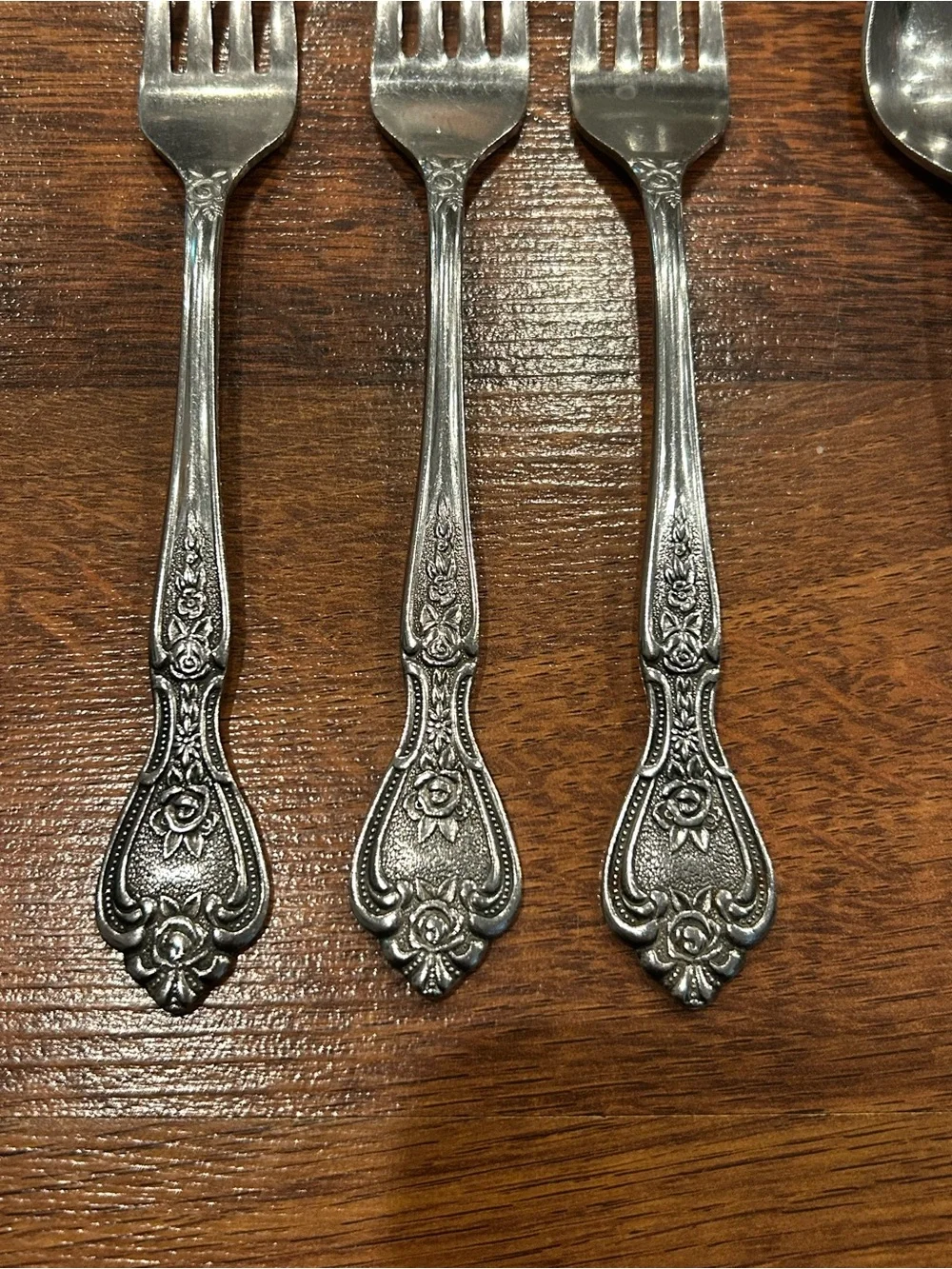 Vintage Normandy Stainless Steel Flatware 11 Piece Textured Rose